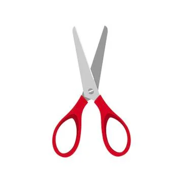 Red scissors on a white background Stock Illustration