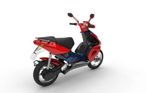 Red Scooter - Back Side Stock Illustration