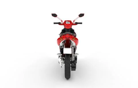Red Scooter -Back View Иллюстрация