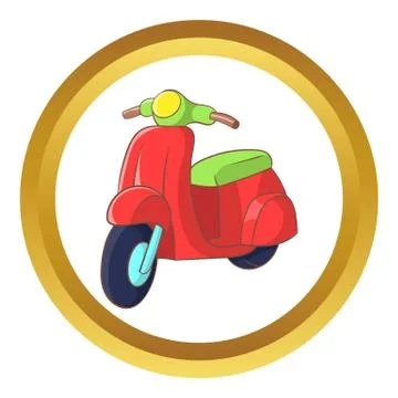Red scooter icon Stock Illustration