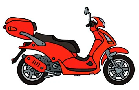 Red scooter Stock Illustration
