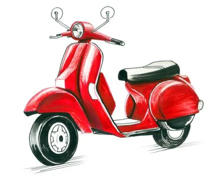 Red scooter Stock Illustration