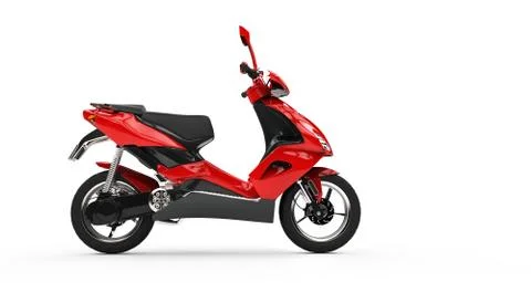 Red Scooter Left Side View Stock Illustration