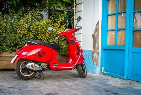 Red scooter Stock Photos