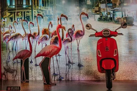 Red Scooter Stock Photos