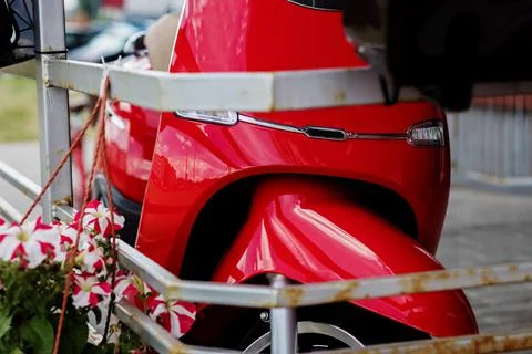 Red scooter Stock Photos