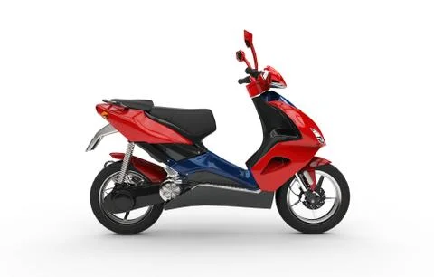 Red Scooter Side View Stock Illustration
