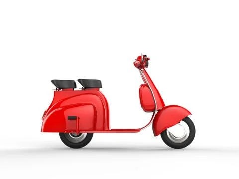 Red scooter - side view Stock Illustration