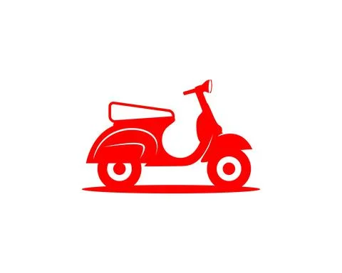 Red scooter vector illustration Stock Illustration