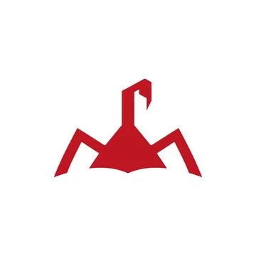Red scorpion vector illustration, catchy logo Stock Illustration