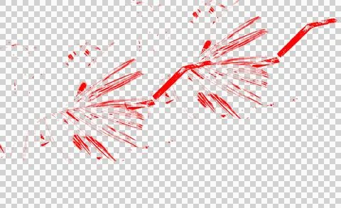 Red scratch texture brush stroke isolated on white background Stock Photos