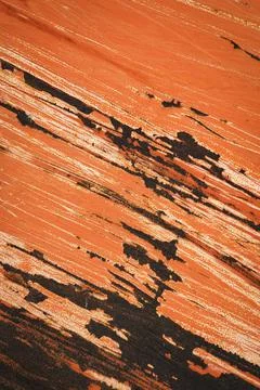 Red scratched iron surface Stock Photos