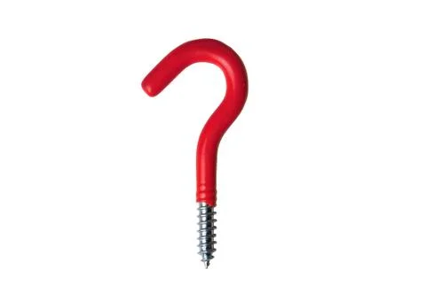A red screw forming the shape of a question mark Stock Photos