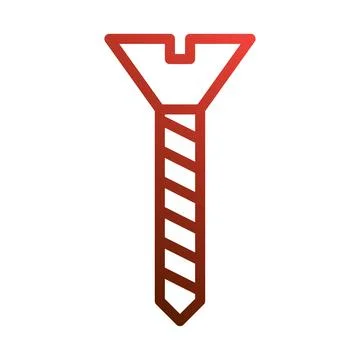 Red Screw Icon Tool for Construction and Repair Stock Illustration