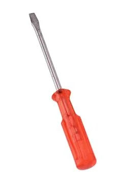 Red screwdriver isolated on white background Fotos de archivo