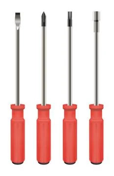 Red screwdriver set vector Stock Illustration
