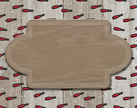 Red screwdrivers tool sign Stock Illustration