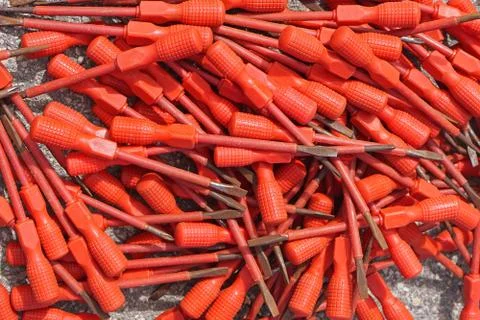 Red screwdrivers tools Stock Photos