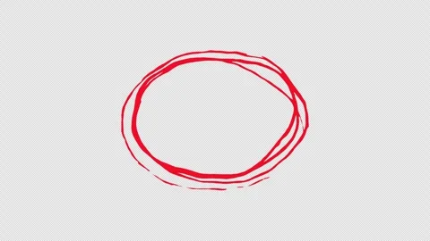 Red scribble circle brush animation Stock Footage 330428293