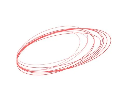 Red scribble circle vector graphic, Abstract hand drawn ring illustration, Te イラスト素材