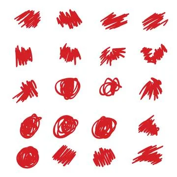 Red scribble doodle hand drawn.Vector illustration 库存插图