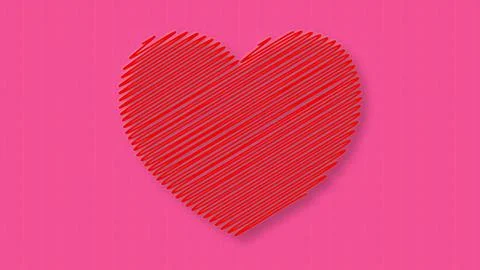 Red scribble heart Illustrazione stock