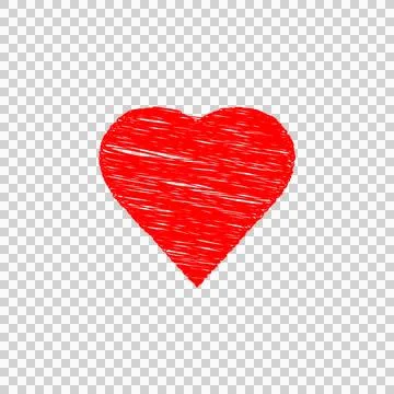Red Scribbled Heart Hand Drawn Love Symbol Stock Illustration