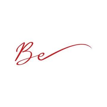 Red Script Letter Be Logo 스톡 일러스트