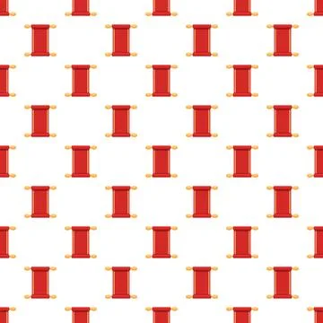 Red scroll and parchment ancient pattern background Illustrazione stock