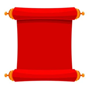 Red scroll cartoon style representing history and tradition Illustration