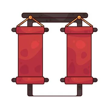 Red scroll display frame illustration Stock Illustration