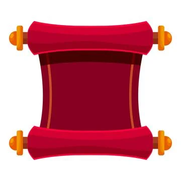 Red scroll displaying important information on white background Stock Illustration