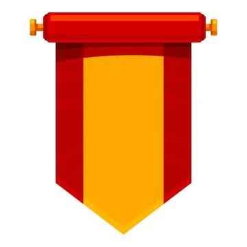 Red scroll hanging with golden space for text Stock Illustration