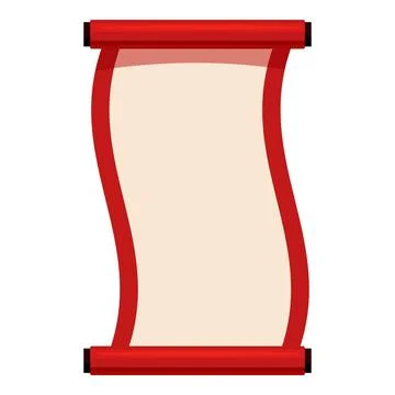 Red scroll painting representing traditional asian art and culture Stock Illustration