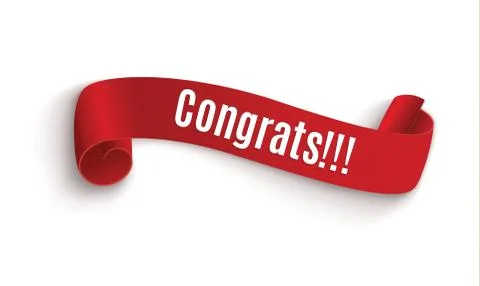 The red scroll.congrats on the white background.vector illustration Stock Illustration