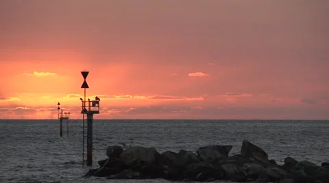 Red Sea After Sunset Stock Footage 49742287