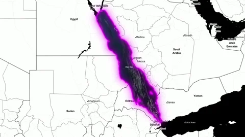 Red Sea Map Stock Footage 249181247
