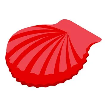 Red sea shell icon isometric vector. Underwater conch Stock Illustration
