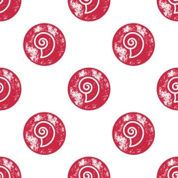 Red Sea Shell Pattern on White Background 스톡 일러스트