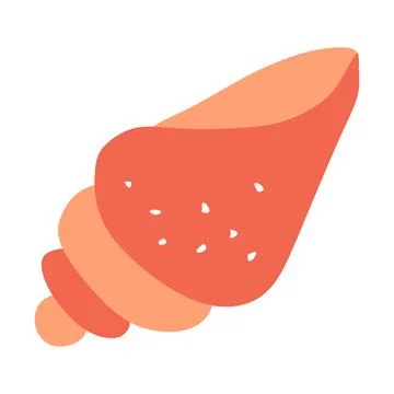 Red Sea shell on white background. Flat vector Isolated illustration. Ocean.. イラスト素材