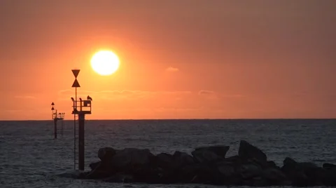 Red Sea Sunset Stock Footage 49752039