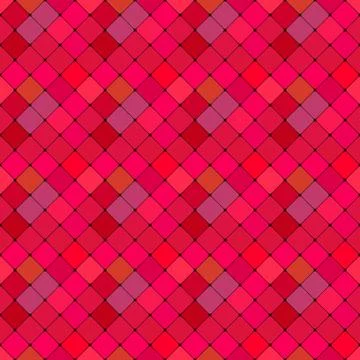 Red seamless abstract diagonal square pattern background design Stock Illustration