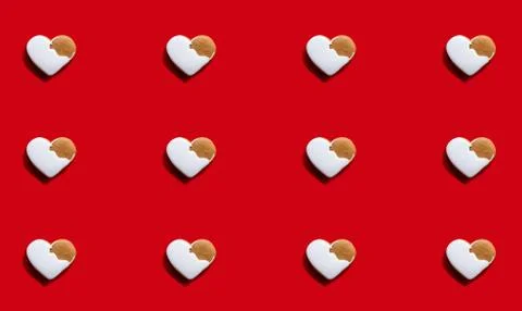 Red seamless background romantic pattern heart Stock Photos