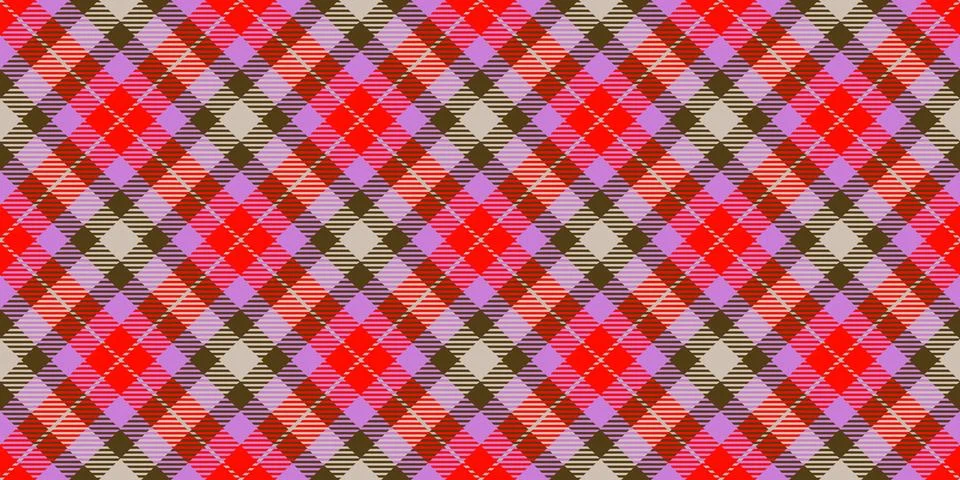 Red Seamless Checkered Rhombuses Pattern. Plaid Rug Background. Tartan Textur Foto stock