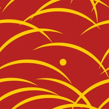 Red Seamless Japanese pattern representing dew and turf Stock Illustration