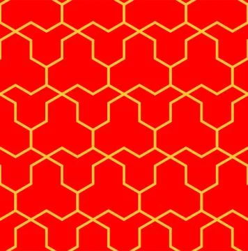 Red Seamless Japanese pattern representing the turtle shell Illustrazione stock