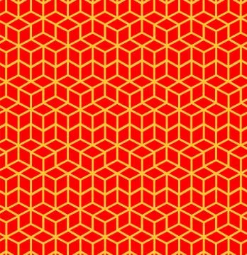 Red Seamless Japanese pattern representing the turtle shell Stock Illustration