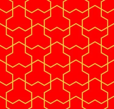 Red Seamless Japanese pattern representing the turtle shell Illustrazione stock
