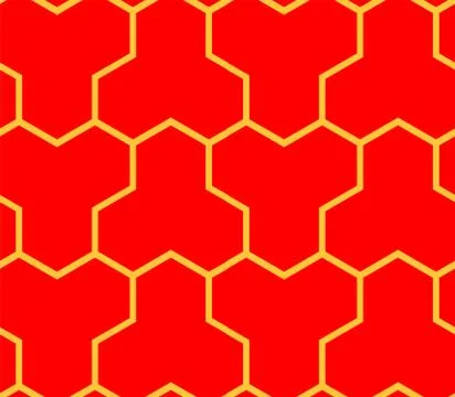 Red Seamless Japanese pattern representing the turtle shell イラスト素材