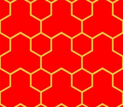 Red Seamless Japanese pattern representing the turtle shell Stock Illustration